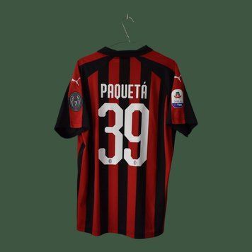 AC Milan 2018-2019 hjemmebanetr&oslash;je Puma str. L med Lucas Paqueta p&aring; ryggen 4987 FOTO