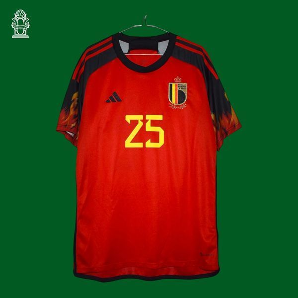 Belgium World Cup 2022 home Adidas shirt size L with Jeremy Doku on the back 4455 PHOTO