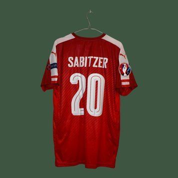 Austria EURO 2016 domowa koszulka Puma w rozmiarze L z Marcel Sabitzer na plecach 5141 ZDJECIE