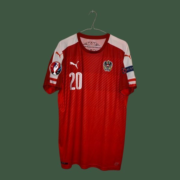 Austria EURO 2016 domowa koszulka Puma w rozmiarze L z Marcel Sabitzer na plecach 5141 ZDJECIE