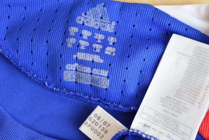Frankrig EURO 2008 hjemme retro Adidas tr&oslash;je i st&oslash;rrelse XL med Thierry Henry p&aring; ryggen 4607 FOTO