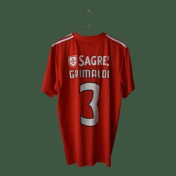 SL Benfica 2018-2019 hjemmebanetr&oslash;je Adidas str. L med Grimaldo p&aring; ryggen 4994 FOTO