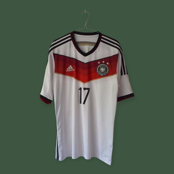 Tyskland VM 2014 hjemmebanetr&oslash;je Adidas i st&oslash;rrelse L med Per Mertesacker p&aring; ryggen 5043 FOTO