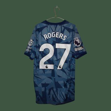 Aston Villa 2023-2024 wyjazdowa koszulka Castore w rozmiarze L z Morgan Rogers na plecach 5143 ZDJECIE