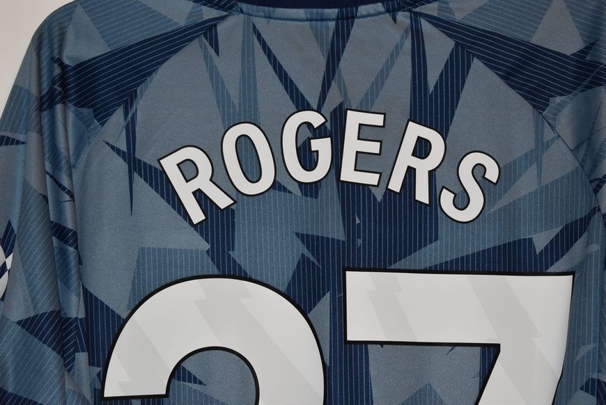 Aston Villa 2023-2024 wyjazdowa koszulka Castore w rozmiarze L z Morgan Rogers na plecach 5143 ZDJECIE