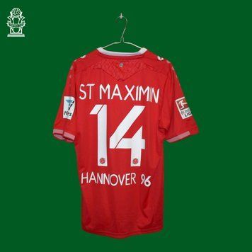 Hannover 96 2015-2016 home shirt Jako size L with Allan Saint-Maximin on the back 4215 PHOTO