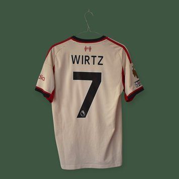 Liverpool 2025-2026 wyjazdowa koszulka Adidas w rozmiarze S z Florian Wirtz na plecach 5047 ZDJECIE