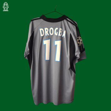 Olympique Marseille 2003-2004 3-cia koszulka retro Adidas w rozmiarze L z Didier Drogba na plecach 4313 ZDJECIE
