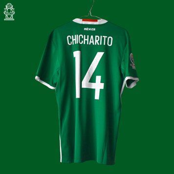 Meksyk COPA 2016 domowa koszulka Adidas w rozmiarze M z Chicharito Hernandez na plecach 4613 ZDJECIE