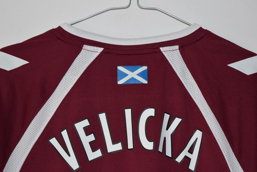Heart of Midlothian FC 2006-2007 home shirt Hummel in size S with Andrius Velička on the back 4949 PHOTO