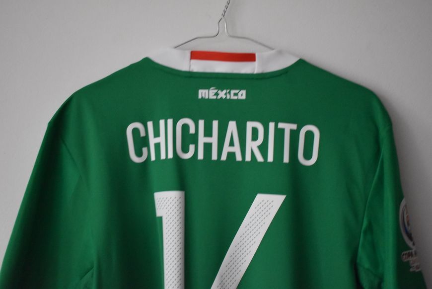 Mexico COPA 2016 home Adidas shirt in size M with Chicharito Hernandez on the back 4613 PHOTO
