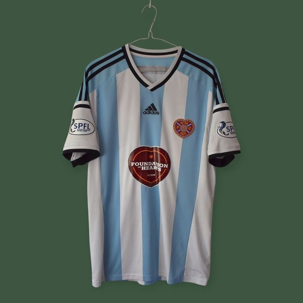 Heart of Midlothian 2014-2015 udebanetr&oslash;je Adidas i st&oslash;rrelse L med Morgaro Gomis p&aring; ryggen 5049 FOTO