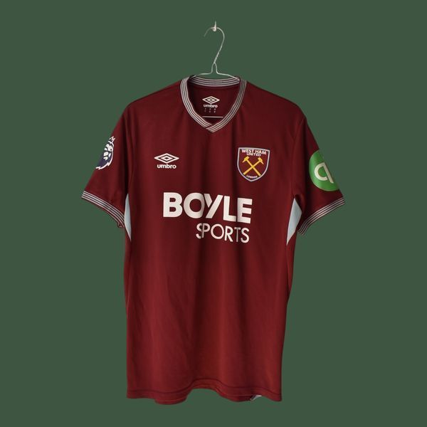 West Ham United 2025-2026 hjemmebanetr&oslash;je Umbro str. M med Jarrod Bowen p&aring; ryggen 5000 FOTO