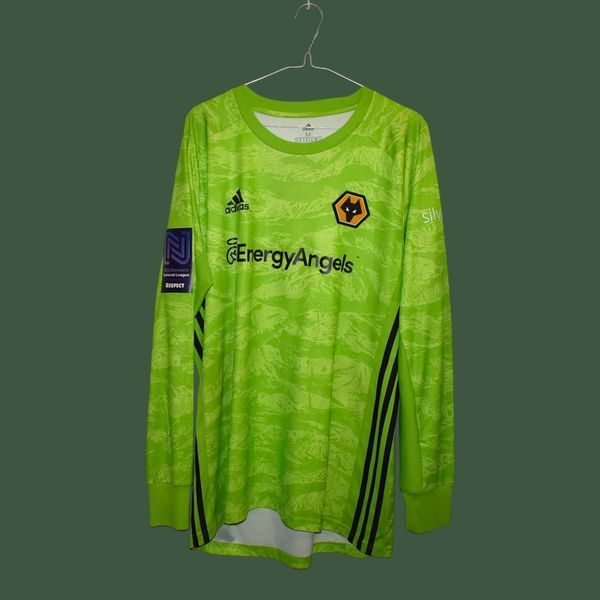 MATCHWORN Wolverhampton Wanderers Womens 2019-2020 koszulka bramkarska Adidas w rozmiarze M z numerem 1 na plecach (używany przez Millie Conod) 5125 ZDJECIE