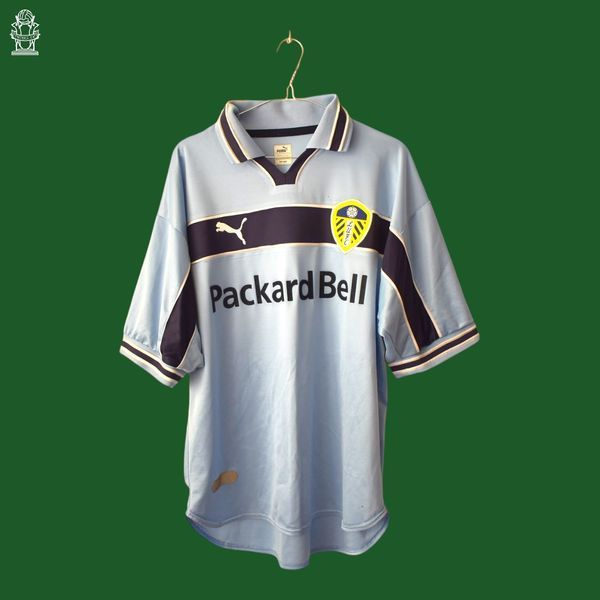 Leeds United 1999-2000 wyjazdowa koszulka Puma w rozmiarze L z Alf-Inge Haaland na plecach 4766 ZDJECIE
