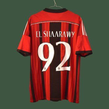 AC Milan 2014-2015 hjemmebanetr&oslash;je Adidas i st&oslash;rrelse M med Stephan El Shaarawy p&aring; ryggen 5053 FOTO