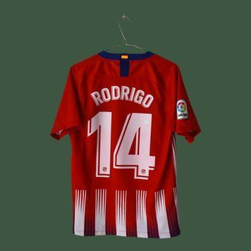 Atl&eacute;tico Madrid 2018-2019 hjemmebanetr&oslash;je Nike i st&oslash;rrelse S med Rodri (Rodrigo) p&aring; ryggen 5007 FOTO