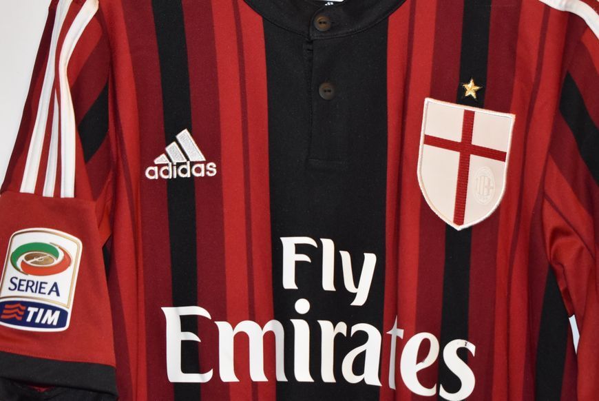 AC Milan 2014-2015 domowa koszulka Adidas w rozmiarze M z Cristian Zaccardo na plecach 5110 ZDJECIE
