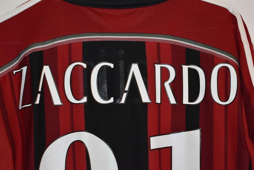AC Milan 2014-2015 domowa koszulka Adidas w rozmiarze M z Cristian Zaccardo na plecach 5110 ZDJECIE