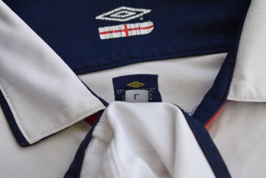 Anglia EURO 2004 domowa koszulka Umbro w rozmiarze L z David Beckham na plecach 4774 ZDJECIE