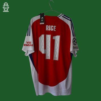 BNWT PLAYER ISSUE Arsenal 2024-2025 hjemmebanetr&oslash;je Adidas i st&oslash;rrelse XXL med Declan Rice p&aring; ryggen 4963 FOTO