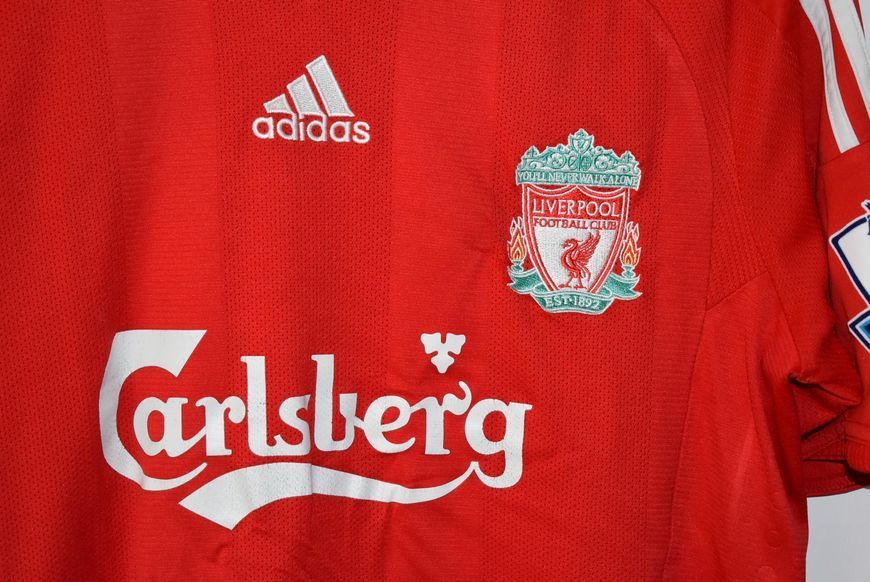 Liverpool 2008/2009/2010 domowa koszulka Adidas w rozmiarze M z Daniel Agger na plecach 4825 ZDJECIE