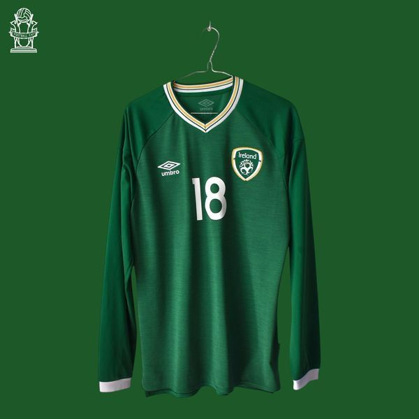 Irlandia 2020-2021 domowa koszulka z długim rękawem Umbro w rozmiarze M z Troy Parrott na plecach 4740 ZDJECIE