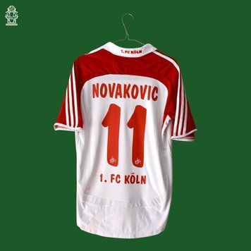 1. FC K&ouml;ln 2007-2008 domowa koszulka Adidas w rozmiarze M z Milivoje Novakovič na plecach 4873 ZDJECIE