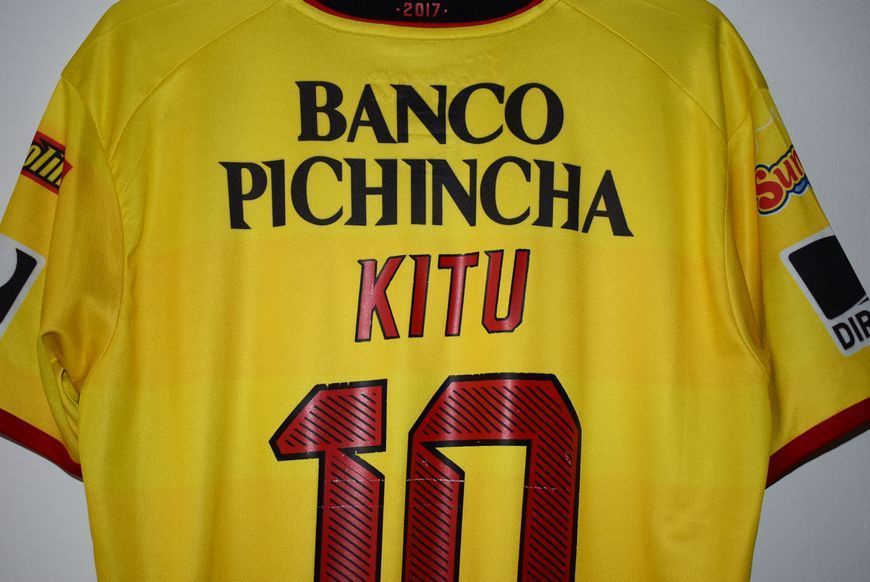 Barcelona SC (Ekwador) 2019 domowa koszulka Marathon w rozmiarze M z Dami&aacute;n &bdquo;Kitu&rdquo; D&iacute;az na plecach 4631 ZDJECIE