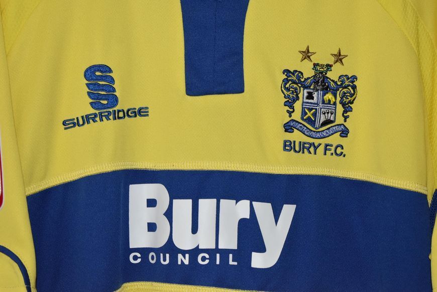 Bury FC 2012-2013 wyjazdowa koszulka Surridge w rozmiarze XL z Matt Doherty na plecach 4968 ZDJECIE