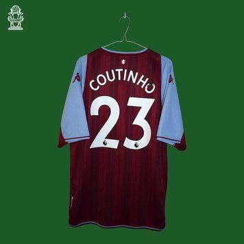 Aston Villa 2021-2022 domowa koszulka Kappa w rozmiarze XL z Philippe Coutinho na plecach 4781 ZDJECIE