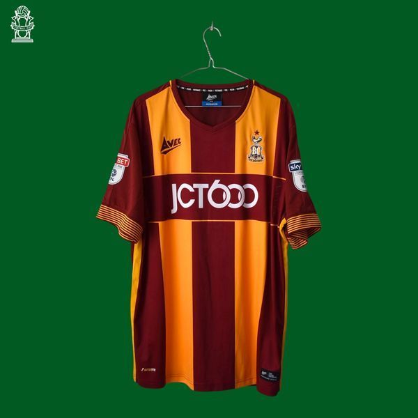 Bradford City 2017-2018 domowa koszulka Avec w rozmiarze XXL z Joel Grodowski na plecach 4832 ZDJECIE