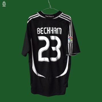 Real Madryt 2006-2007 wyjazdowa koszulka retro Adidas w rozmiarze XL z David Beckham na plecach 4684 ZDJECIE