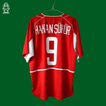 Turcja 2003 domowa koszulka retro Nike w rozmiarze M(54x73cm) z Hakan Ş&uuml;k&uuml;r na plecach 4634 ZDJECIE