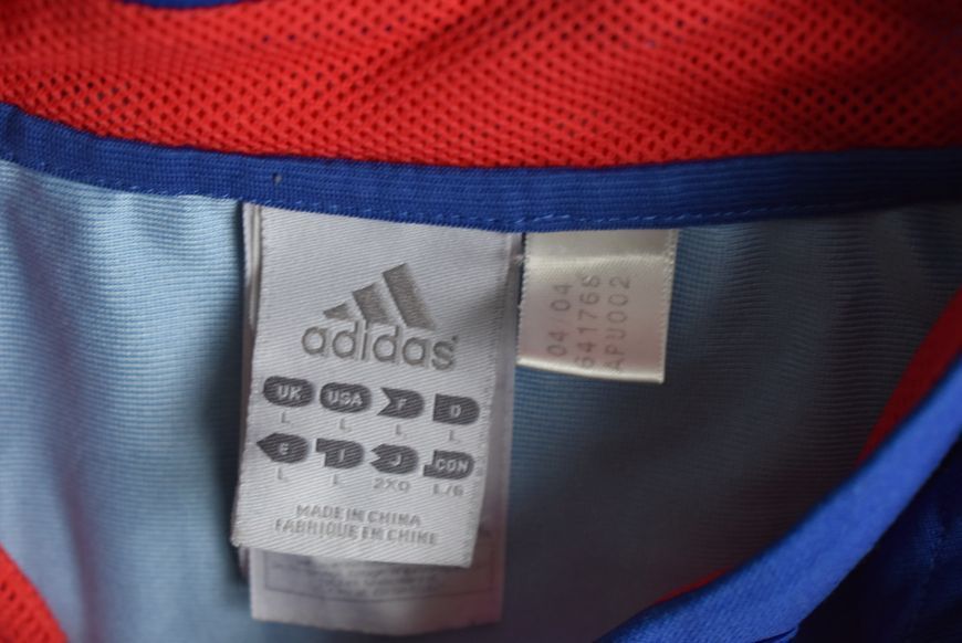 Francja EURO 2004 domowa koszulka retro Adidas w rozmiarze L z Thierry Henry na plecach 4635 ZDJECIE