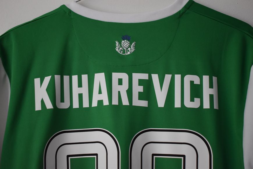 Hibernian 2024-2025 hjemmebanetr&oslash;je Joma i st&oslash;rrelse L med Mykola Kukharevych p&aring; ryggen 4834 FOTO