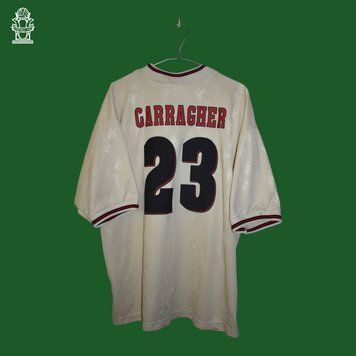 Liverpool 1996-1997 away Reebok shirt in size XL with Jamie Carragher on the back 4785 PHOTO