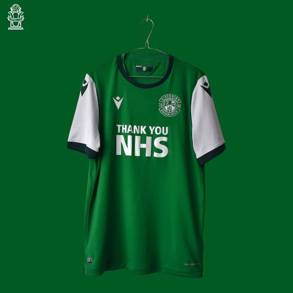 Hibernian 2020-2021 domowa koszulka Macron w rozmiarze L z Jackson Irvine na plecach 4835 ZDJECIE
