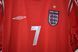 England EURO 2004 udebanetr&oslash;je retro Umbro i st&oslash;rrelse L med David Beckham p&aring; ryggen 4636 FOTO 6