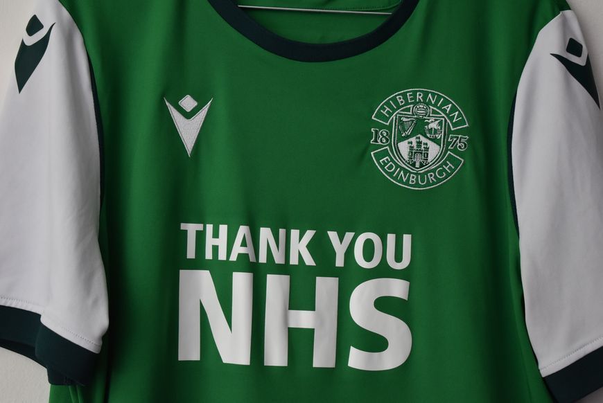 Hibernian 2020-2021 domowa koszulka Macron w rozmiarze L z Jackson Irvine na plecach 4835 ZDJECIE