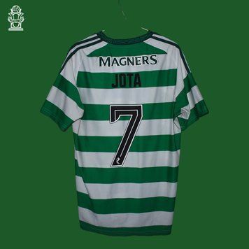 Celtic 2024-2025 hjemmetr&oslash;je Adidas i st&oslash;rrelse L med Jota p&aring; ryggen 4791 FOTO