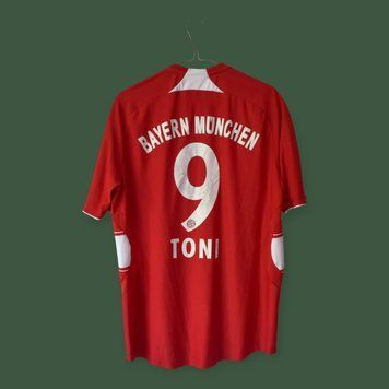 Bayern Monachium 2007-2008 domowa koszulka Adidas w rozmiarze M z Luca Toni na plecach 5029 ZDJECIE