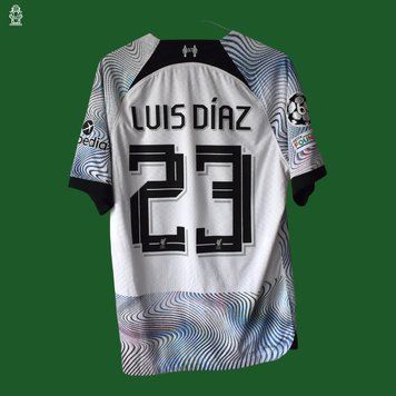 PLAYER ISSUE Liverpool 2022-2023 away Nike shirt in size M with Luis Diaz on the back 4693 PHOTO