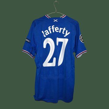 Rangers 2008-2009 home shirt by Umbro in size L with Kyle Lafferty on the back 5130 PHOTO