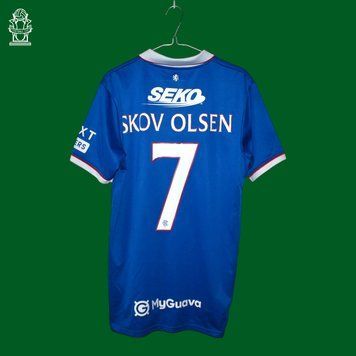 Glasgow Rangers 2025-2026 hjemmetr&oslash;je Umbro i st&oslash;rrelse M med Andreas Skov Olsen p&aring; ryggen 4646 FOTO